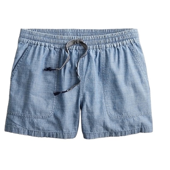 J. CREW Point Sur Seaside Chambray Drawstring Shorts Women's Size XS - Picture 2 of 16